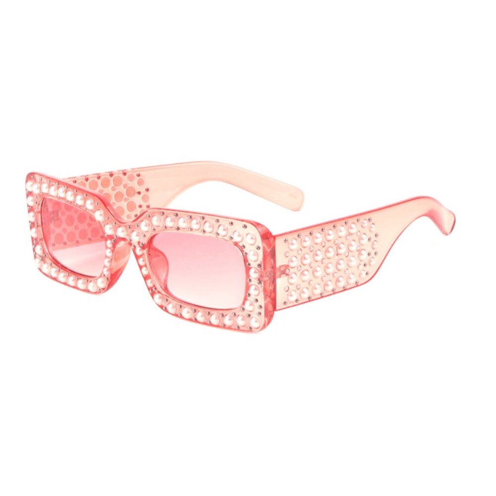 Antioquia Pearl Shape Rhinestone Oversized Rectangular Sunglasses